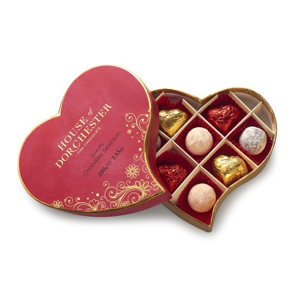 House of Dorchester | Luxury Chocolate Selection in a Red Heart-Shaped Box