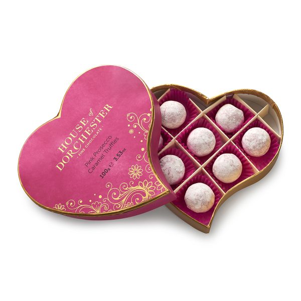 House of Dorchester | Pink Prosecco Truffles in a Heart-Shaped Box